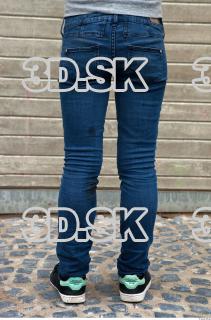 Female leg deep blue jeans reference 0001